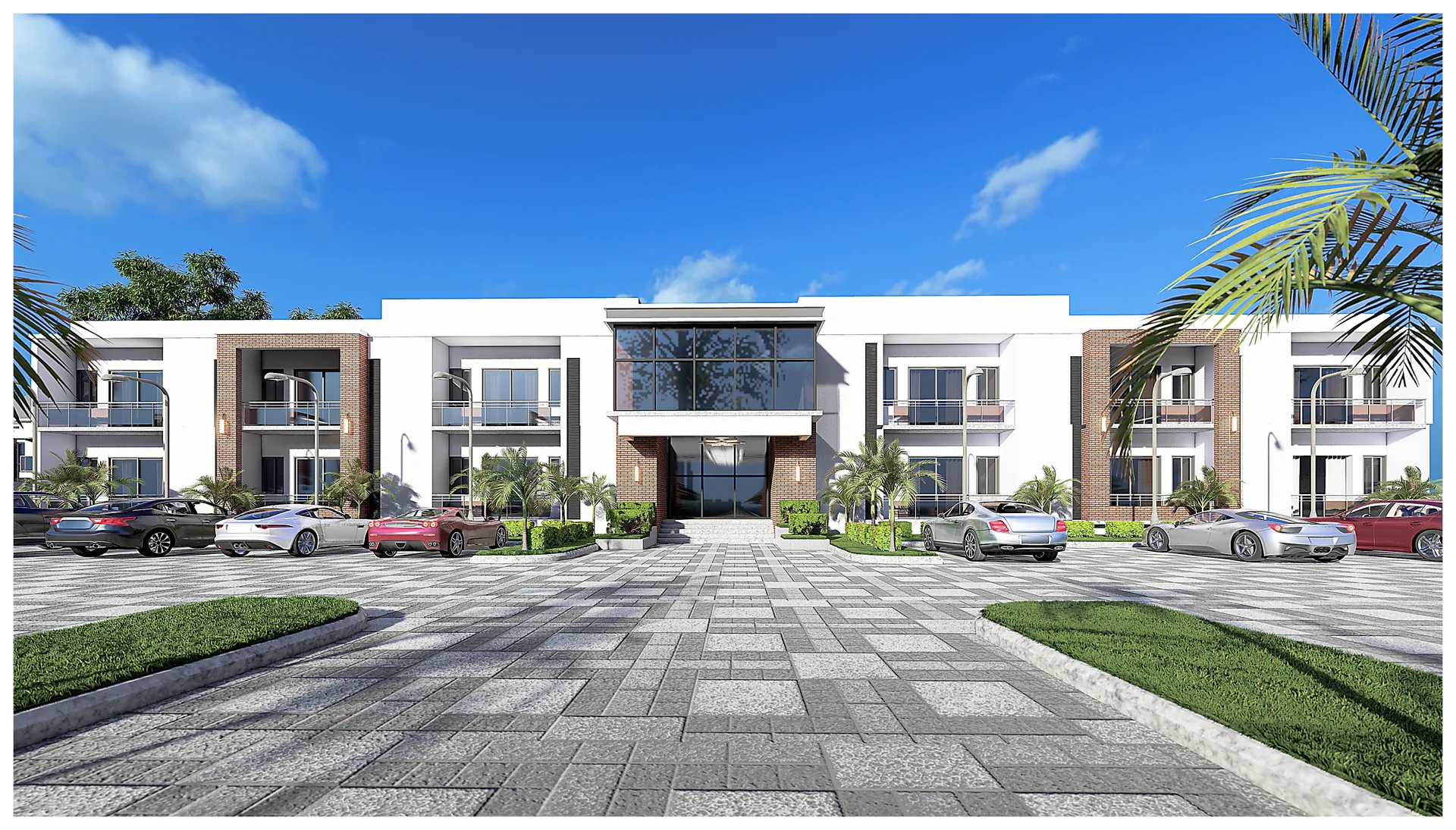 Mixed-use development architectural render
